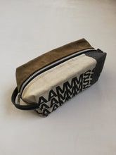 Afbeelding in Gallery-weergave laden, Canvas toiletry bag Amsterdam from recycled military canvas and bicycle inner tube, designed by Anne van Dijk. Photo 4 Backside
