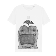 Load image into Gallery viewer, Bisser Big Mouth - Loenatix Organic Cotton Fairtrade T-shirt color White Abstract Print T-shirt