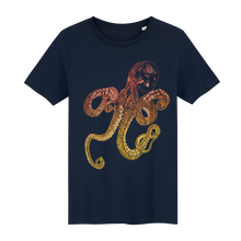Load image into Gallery viewer, Octopus kinder T-shirt Inktvis t-shirt voor kinderen Glow in the Dark T-shirt - Loenatix T-shirt Kinder T-shirt kleur Navy blauw