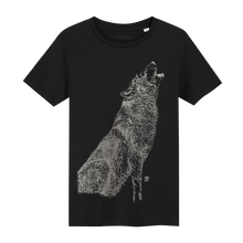 Load image into Gallery viewer, Zwarte wolf Kinder T-shirt Black Wolf Children's T-shirt Glow in the Dark T-shirt - Loenatix Kinder T-shirt kleur Zwart color Black