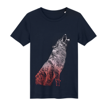 Load image into Gallery viewer, Wolf kinder T-shirt Wolf Navy Children's T-shirt- Loenatix kinder T-shirt Loenatix Children's T-shirt kleur Navy blauw