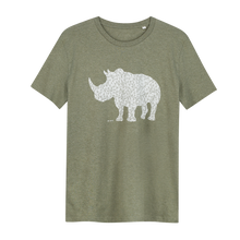 Load image into Gallery viewer, Rhino Khaki Green - Loenatix Organic Cotton Fairtrade T-shirt Animal Print T-shirt color Khaki Green