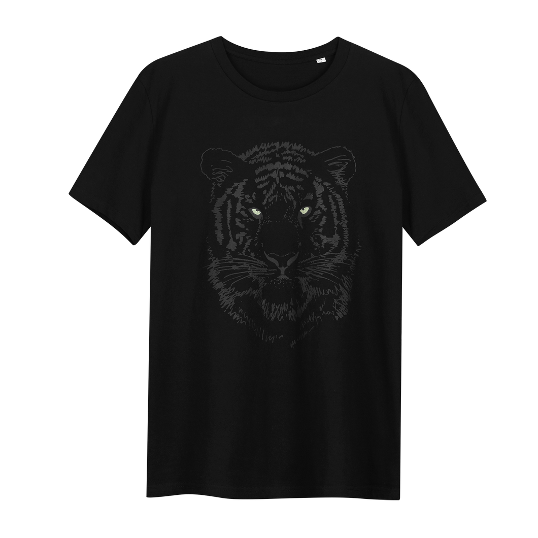 Zwarte Tijger T-shirt Black Tiger Glow in the Dark - Loenatix T-shirt Animal Print T-shirt color Black