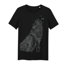 Load image into Gallery viewer, Zwarte wolf T-shirt Black Wolf T-shirt Glow in the Dark T-shirt - Loenatix T-shirt kleur Zwart color Black