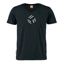 Load image into Gallery viewer, Okimono 666 Dobbelsteen Lucky Dice Casino Graphic T-shirt Black V-neck T-shirt