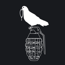 Load image into Gallery viewer, Okimono Bad Dove Sitting On Hand Grenade Peace T-shirt Graphic T-shirt Art Design Close-Up