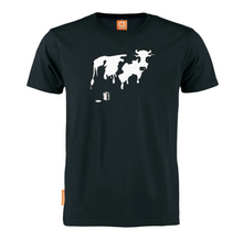 Afbeelding in Gallery-weergave laden, Okimono Body Painting Cow T-shirt Graffiti Art Graphic T-shirt Black Round neck T-shirt