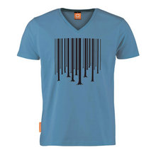 Afbeelding in Gallery-weergave laden, Okimono A Forest Blue Barcode The Cure Graphic T-shirt V-neck T-shirt