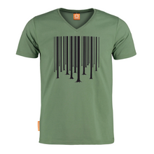 Load image into Gallery viewer, Okimono A Forest T-shirt Green Barcode The Cure Graphic T-shirt V-neck T-shirt