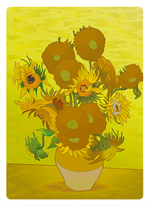 3D Postcard Sunflowers by Van Gogh