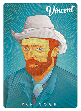 3D Postcard Self Portrait by Van Gogh