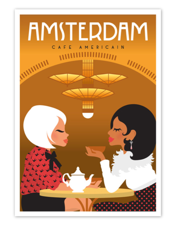 Postcard Amsterdam Cafe Americain Leidseplein