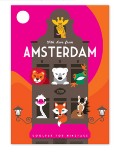 Postcard Amsterdam Animal Canal House