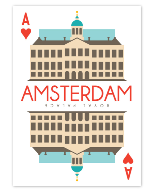 Postcard Amsterdam Royal Palace Dam Square Playing Card Ace