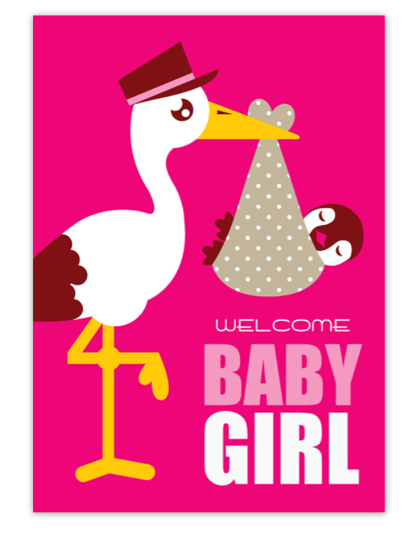 Postcard Welcome Baby Girl