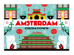 Postcard Amsterdam Chinatown  He Hua Temple 荷華寺 Fo Guang Shan 佛光山 Buddhist Temple Zeedijk