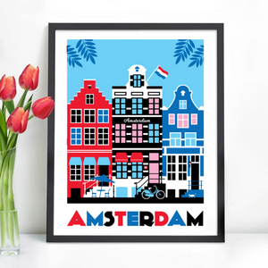 Poster Amsterdamse Grachtenpanden Keizersgracht