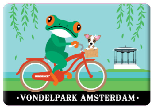 Magnet Amsterdam Vondelpark Frog on Bike
