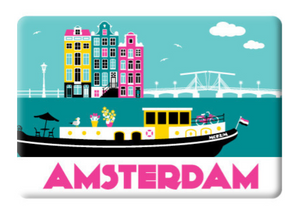 Magnet Amsterdam Houseboat Amstel River Skinny Bridge