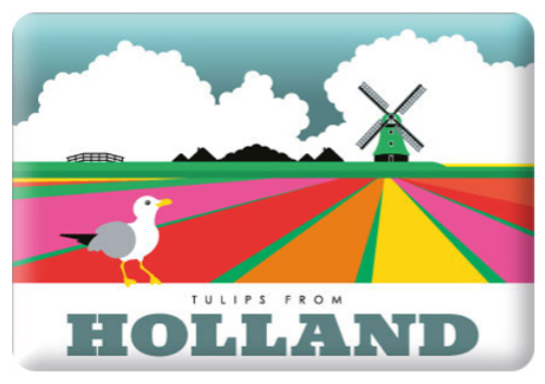 Magnet Holland Tulipfields with Windmill Keukenhof Seagull