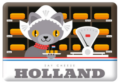Magnet Holland Say Cheese Cat in Cheese Store