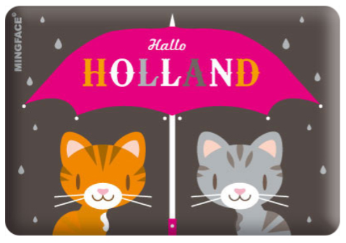 Magnet Holland Hallo Umbrella Cats in the Rain