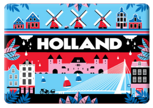  Magnet Holland Skylines Kinderdijk Windmills Zaanse Schans Muiden Castle  Erasmus Bridge Rotterdam