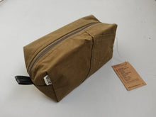 Load image into Gallery viewer, Canvas toiletry bag from recycled military canvas and bicycle inner tube, designed by Anne van Dijk. Photo 1 Frontside
