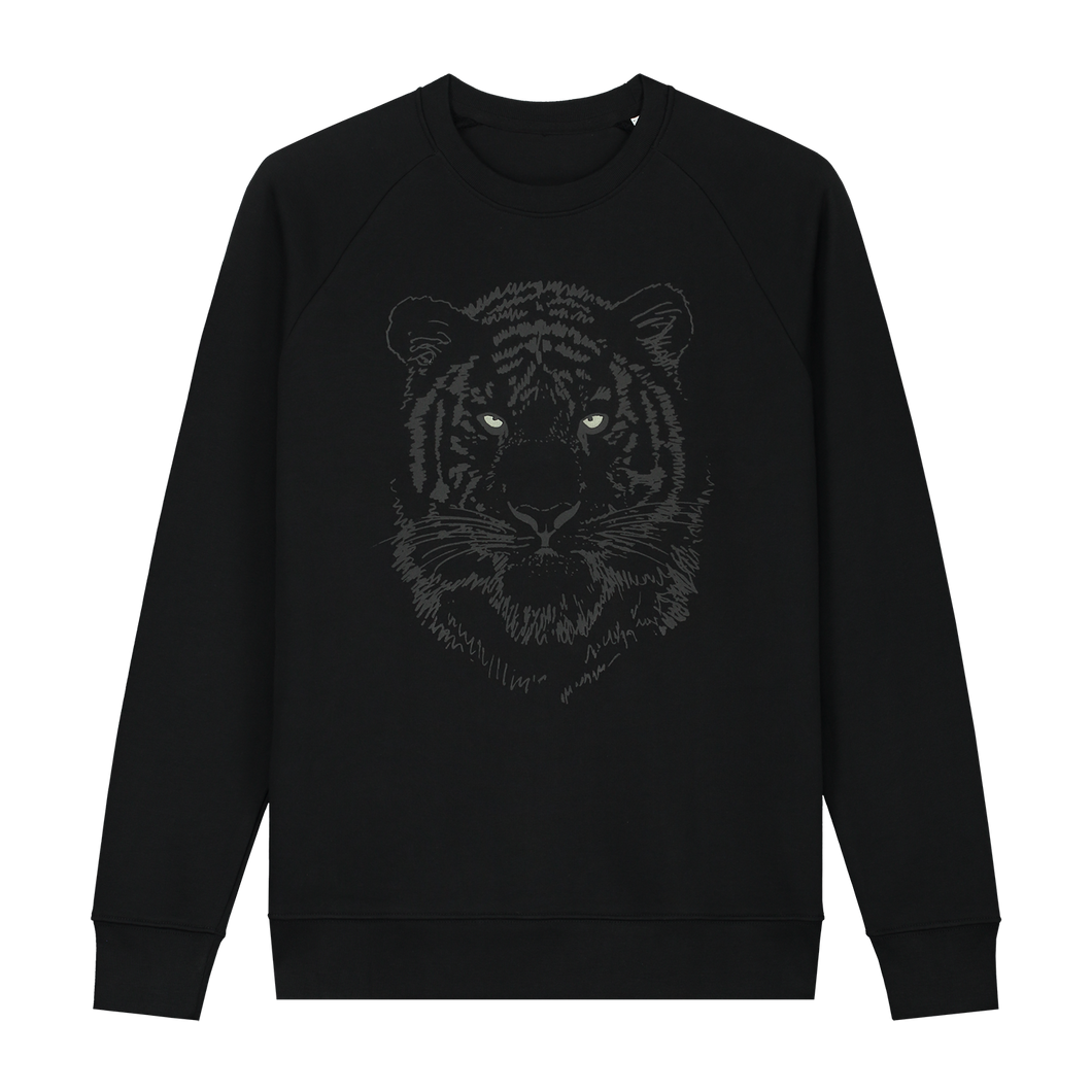Loenatix Zwarte Tijger Sweater Glow in the Dark Zwarte Tijger trui Voorkant
