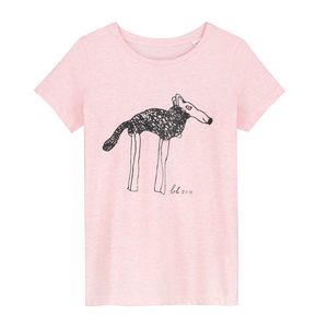 Lola Shepherd Doggie - Loenatix Ecocotton  Fairtrade Childrens T-shirt color Pink Animal Print T-shirt