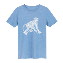 Load image into Gallery viewer, Monkey Pale Blue - Loenatix Organic Cotton Fairtrade Childrens T-shirt color Pale Blue
