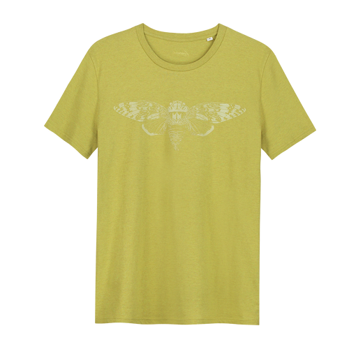 Cicade Glow in the Dark - Loenatix Organic Cotton Fairtrade T-shirt color Yellow Animal Print T-shirt