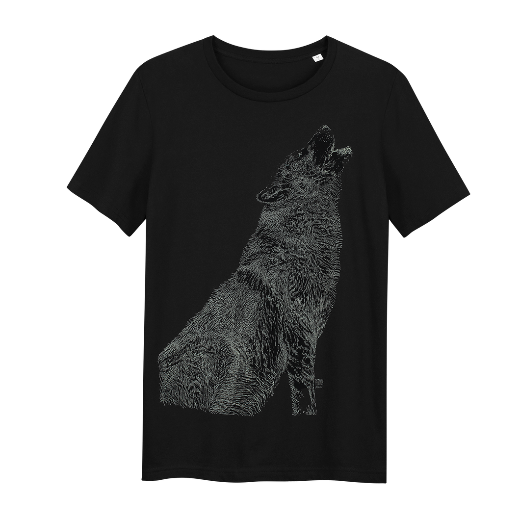 Zwarte wolf T-shirt Black Wolf T-shirt Glow in the Dark T-shirt - Loenatix T-shirt kleur Zwart color Black