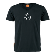 Load image into Gallery viewer, Okimono 666 Dobbelsteen Lucky Dice Casino Graphic T-shirt Black V-neck T-shirt
