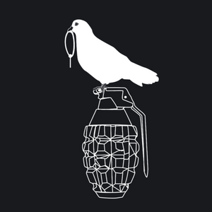 Okimono Bad Dove Sitting On Hand Grenade Peace T-shirt Graphic T-shirt Art Design Close-Up
