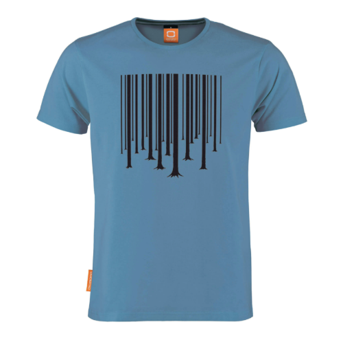 Okimono A Forest Blue Barcode The Cure Graphic T-shirt Round neck T-shirt