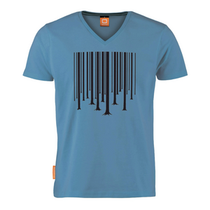 Okimono A Forest Blue Barcode The Cure Graphic T-shirt V-neck T-shirt