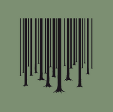 Afbeelding in Gallery-weergave laden, Okimono A Forest Green Barcode The Cure Graphic T-shirt Close-Up 
