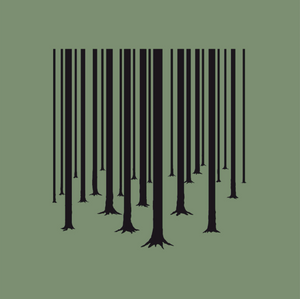 Okimono A Forest Green Barcode The Cure Graphic T-shirt Close-Up 