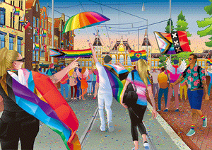 3D Ansichtkaart Pride Walk Amsterdam